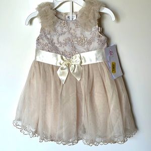 Bonnie Baby champagne colored formal dress, 18m